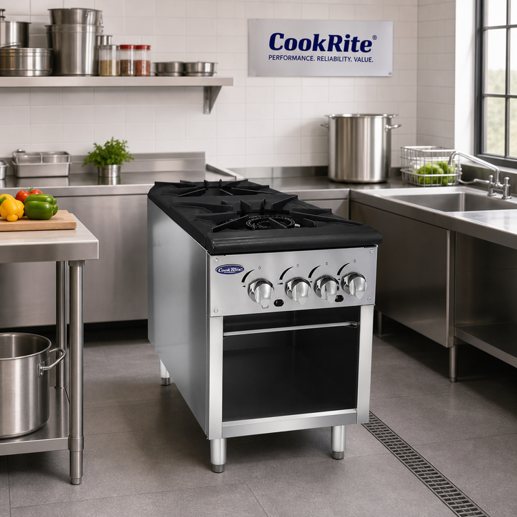 Product image #3 for CookRite ATSP-18-2 18-Inch Gas Stock Pot Stove with Two 3-Ring Burner Sections, 160,000 BTU