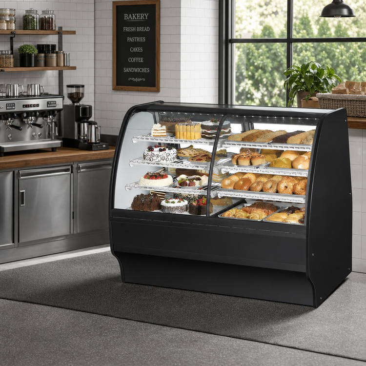 Product image #2 for True Dual Zone Curved Glass Full Service Merchandiser, Self-Contained Refrigeration, 59-1/4 Inch Wide