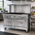 Thumbnail image #2 for Southbend Ultimate 60-Inch Gas Restaurant Range with 4 Open Burners, Griddle/Broiler, Standard Oven, and Cabinet Base