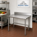 Thumbnail image #2 for Advance Tabco 30 Inch x 30 Inch Corner Stainless Steel Work Table with 5 Inch Backsplash