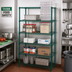 Thumbnail image #2 for Quantum WR54-1236P-5 36-Inch x 12-Inch x 54-Inch Wire Shelving Starter Kit, 5 Shelves, Green Epoxy Antimicrobial Finish