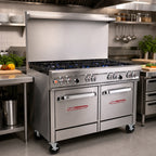 Thumbnail image #2 for Southbend (Middleby) Ultimate 4482AC-5R 48-Inch Natural Gas Range with 7 Open Burners, Convection Oven, Cabinet Base and Backriser Shelf