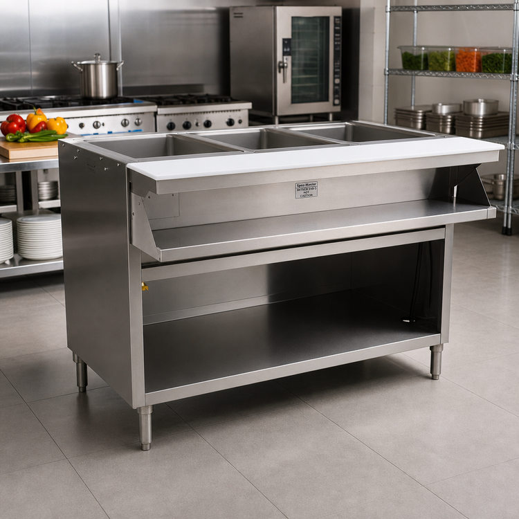 Product image #2 for Spec-Master SHT5CB-240-3 Sealed Well Electric Hot Food Table, 5-Pan, 79 Inches