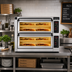 Thumbnail image #2 for PizzaMaster PM 452ED-4DW Countertop Electric Stone Hearth Pizza Oven with 2 Chambers, 4 Stone Decks
