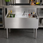 Thumbnail image #2 for Krowne KR19-MS40C 40-Inch Underbar Speed Station with 24-Inch Center Ice Bin, Dual Insulated Bottle Wells, 20-Bottle Capacity, No Cold Plate