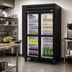 Thumbnail image #2 for Howard-McCray Four-Section Top-Mount Hinged Glass Door Merchandiser Refrigerator, Black