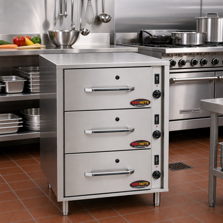 Product image #2 for RedHots DWW-3-240-X 3-Drawer Full-Size Freestanding Heated Warming Drawer