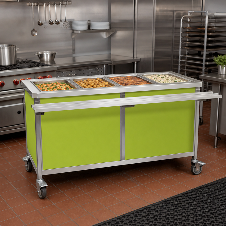 Product image #2 for Director's Choice Mobile Hot Food Table, 4-Well, 64"W, 3-Phase Electric