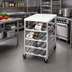 Thumbnail image #2 for Channel Manufacturing Half-Size Mobile Aluminum Can Rack with Poly Top, 54 #10 Can Capacity