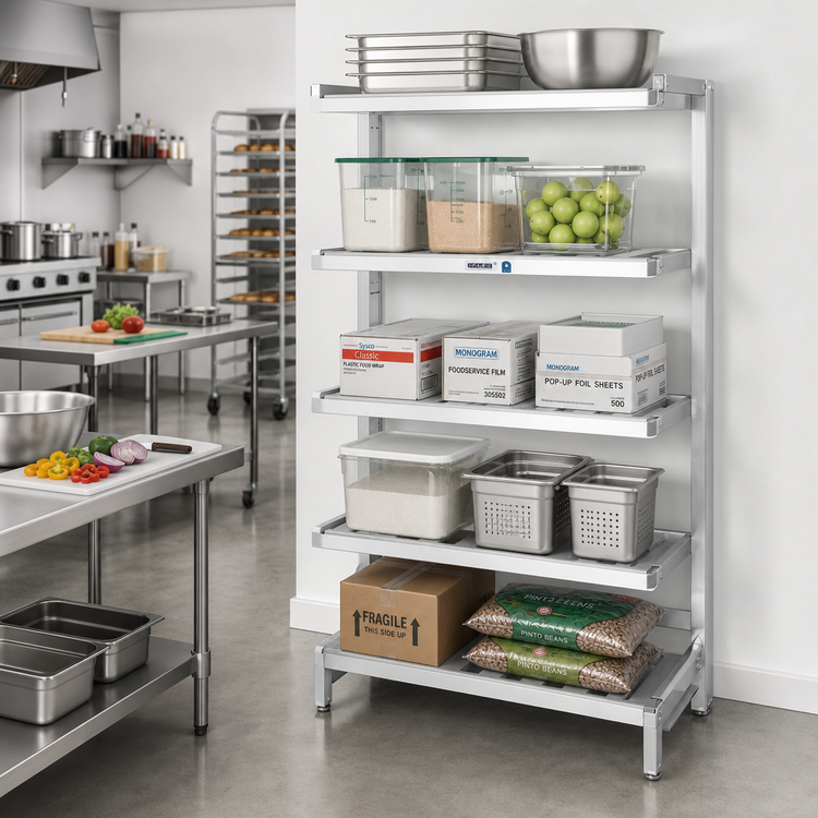 Product image #2 for Channel Tubular Aluminum Cantilever Shelving Unit, 54-Inch W x 20-Inch D x 72-Inch H