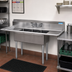 Thumbnail image #2 for BK Resources Three-Compartment Convenience Store Sink with Dual 12-Inch Drainboards, 66-Inch Wide