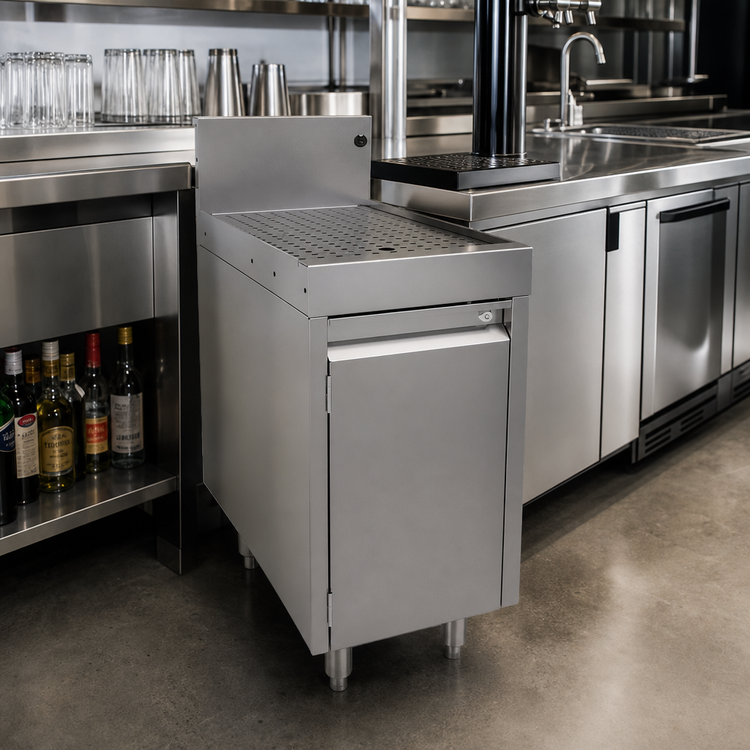 Product image #2 for Glastender Underbar Drainboard Cabinet Base with Hinged Door and Lock, 12 Inch x 24 Inch
