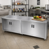 Thumbnail image #2 for Advance Tabco Special Value Series Economy Enclosed Work Table with Cabinet Base and Hinged Doors, 108 x 30 Inch, 304 Stainless Steel Top