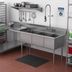 Thumbnail image #2 for 3-Compartment Commercial Sink with Left-Hand Drainboard, 18/304 Stainless Steel, 80-1/2-Inch Wide
