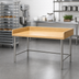 Thumbnail image #2 for Advance Tabco Bakers' Work Table with Wood Top, 48 x 36 Inches, 1-3/4-Inch Thick, 4-Inch Rear and Side Splashes