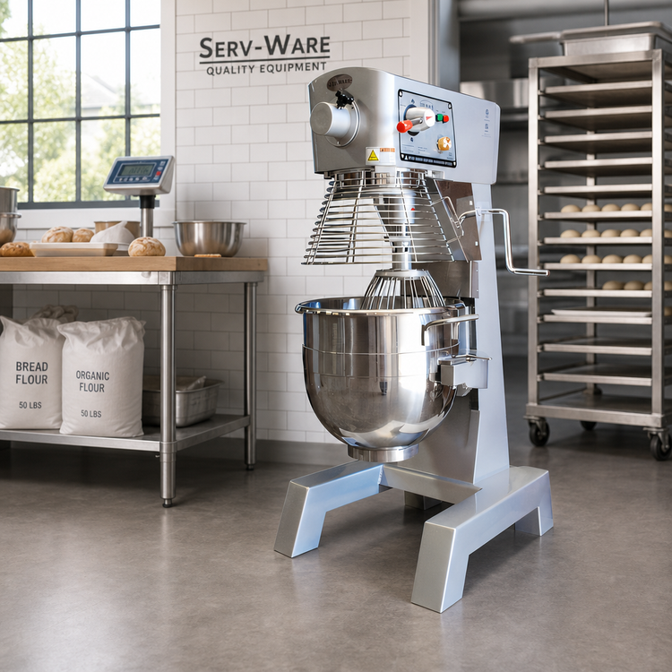 Product image #2 for Serv-Ware 30 Quart Planetary Dough Mixer with PTO, 3-Speed Floor Model