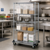 Thumbnail image #2 for Quantum 4-Shelf Mobile Enclosure Cart, 36 x 18 x 70 Inches, Chrome Plated Finish