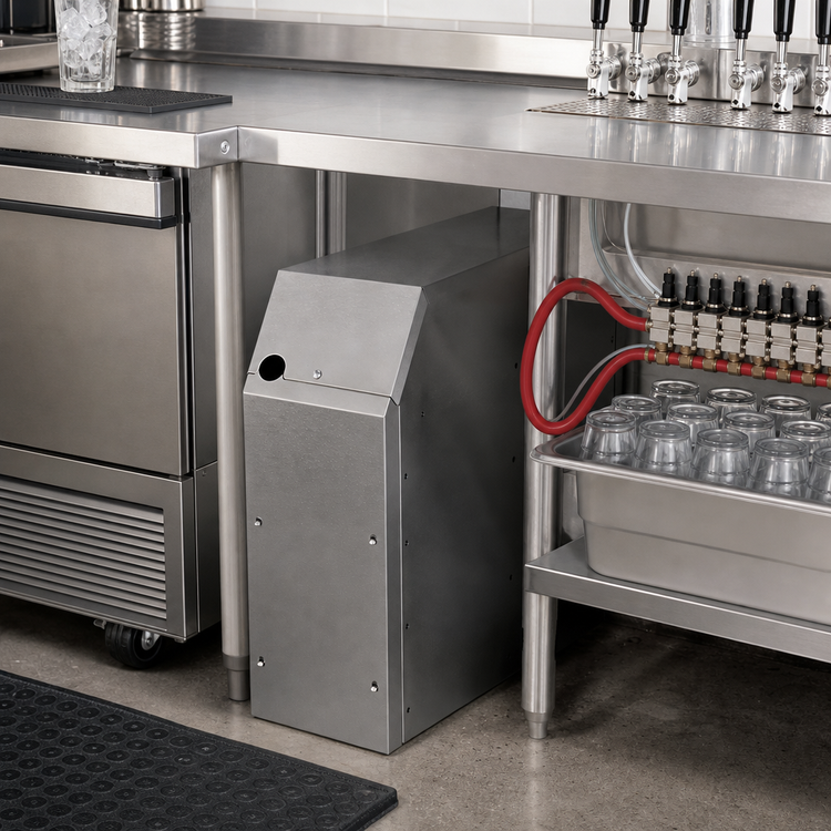 Product image #2 for CHOICE Stainless Steel Underbar Soda Manifold Housing, 4 x 24 x 18 Inches