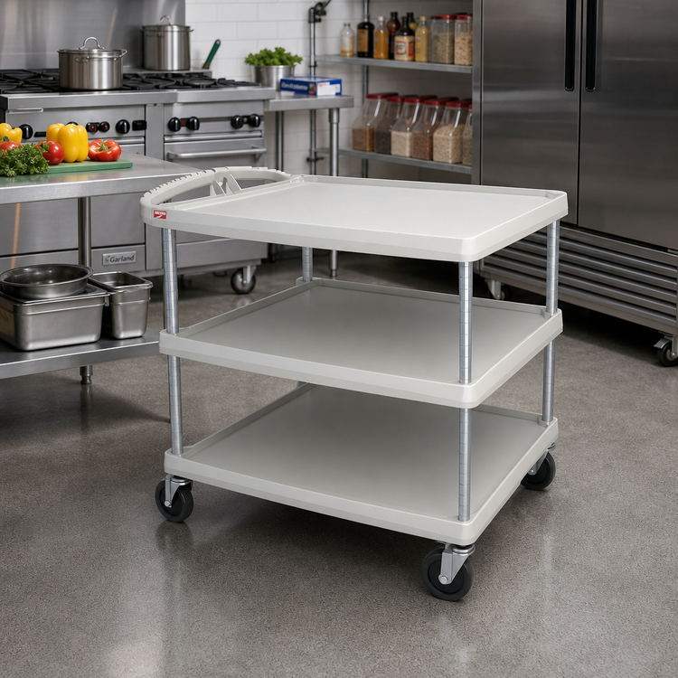 Product image #2 for Metro myCart Series 26 x 36 in. Gray 3-Shelf Polymer Utility Cart