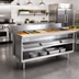 Thumbnail image #2 for La Rosa Refrigeration 60-Inch x 32-Inch Electric Hot Food Table with 4 Pan Openings, Open Cabinet Base