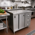 Thumbnail image #2 for 72-Inch Stainless Steel Cabinet Base Work Table with Sliding Doors and 3 Drawers