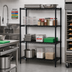 Thumbnail image #2 for Quantum 54W x 18D x 74H Wire Shelving Starter Kit, Black Epoxy Antimicrobial Finish, NSF