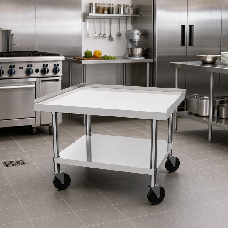 Product image #2 for Ovention 36-Inch Stainless Steel Equipment Stand with Adjustable Undershelf and Casters