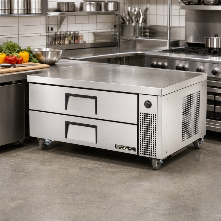 Product image #2 for True 51-7/8-Inch 2-Drawer Refrigerated Chef Base with Stainless Steel Top