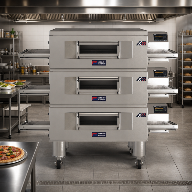 Product image #2 for Middleby Marshall X55G-3 Triple Deck Gas Conveyor Oven with 55-Inch Cooking Chamber