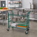 Thumbnail image #2 for Quantum 3-Shelf Wire Utility Bus Cart, 42 x 18 x 37-1/2 Inches, Green Epoxy Antimicrobial Finish