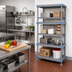Thumbnail image #2 for Quantum Millenia 4-Shelf Solid Polymer Shelving Starter Unit, 24-Inch W x 21-Inch D x 74-Inch H, Gray