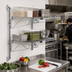 Thumbnail image #2 for Quantum Wall-Mounted Cantilever Double Shelf Wire Shelving Unit, 30 x 12 Inches, Chrome-Plated