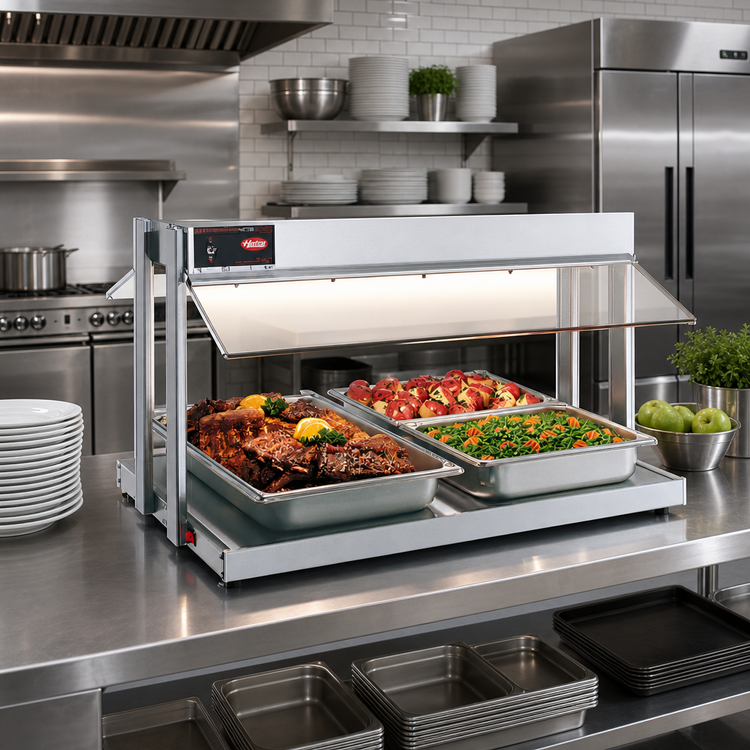 Product image #2 for Hatco Glo-Ray® GRBW-60 60-Inch Countertop Buffet Warmer with Heated Base and Sneeze Guards