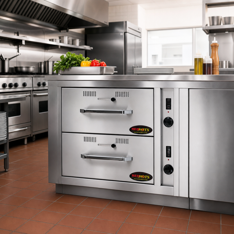 Product image #2 for RedHots Built-In 2-Drawer Warming Drawer, Stainless Steel, 240V