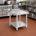 Thumbnail image #2 for Winco Stainless Steel Equipment Stand with 1.5-Inch Raised Edges and Galvanized Undershelf, 24 x 30 x 24 Inches
