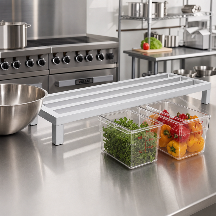 Product image #2 for John Boos Aluminum Square Bar 1-Tier Dunnage Rack, 60 x 24 x 12 Inches