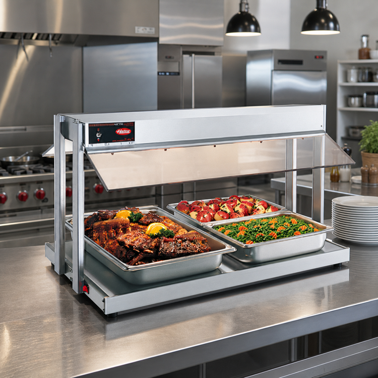 Product image #2 for Hatco Glo-Ray 72-Inch Countertop Buffet Warmer with Heated Base and Sneeze Guards