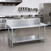 Thumbnail image #2 for Duke 108-Inch Stainless Steel Work Table with 10-Inch Riser and Undershelf