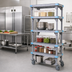 Thumbnail image #2 for Millenia Mobile Polymer Starter Shelving Unit with 5 Open Grid Shelves, 48 x 18 x 86 Inches