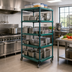 Thumbnail image #2 for QuadPLUS 5-Tier Mobile Starter Wire Shelving Unit, 60 x 21 x 74 Inches, Hybrid Epoxy Finish