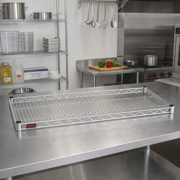 Product image #2 for Eagle Group QuadTruss Stainless Steel Wire Shelf, 48 Inch x 18 Inch, 800 lb Capacity