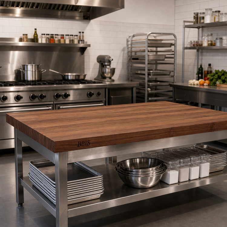 Product image #2 for John Boos Boos Block American Black Walnut Kitchen Countertop, 48 x 32 x 3 Inches, Varnique Finish