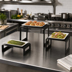 Thumbnail image #2 for Vollrath 4600960 3-Piece Square Bent Buffet Riser Set, Stainless Steel, Black