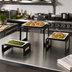 Thumbnail image #2 for Vollrath 3-Piece Square Bent Buffet Riser Set, Stainless Steel, Black