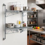 Thumbnail image #2 for Quantum WC34-CB1824C Double Shelf Wall-Mount Cantilever Wire Shelving Unit, 24 x 18 Inches, Chrome Plated
