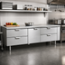Thumbnail image #2 for La Rosa Refrigeration 3376-RF 76-Inch Three-Section Reach-In Self-Contained Freezer Base Equipment Stand with 1 Door and 4 Drawers