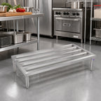 Thumbnail image #3 for John Boos JB08 1-Tier Stainless Steel Dunnage Rack, 47"W x 30"D x 12"H, Adjustable Bullet Feet