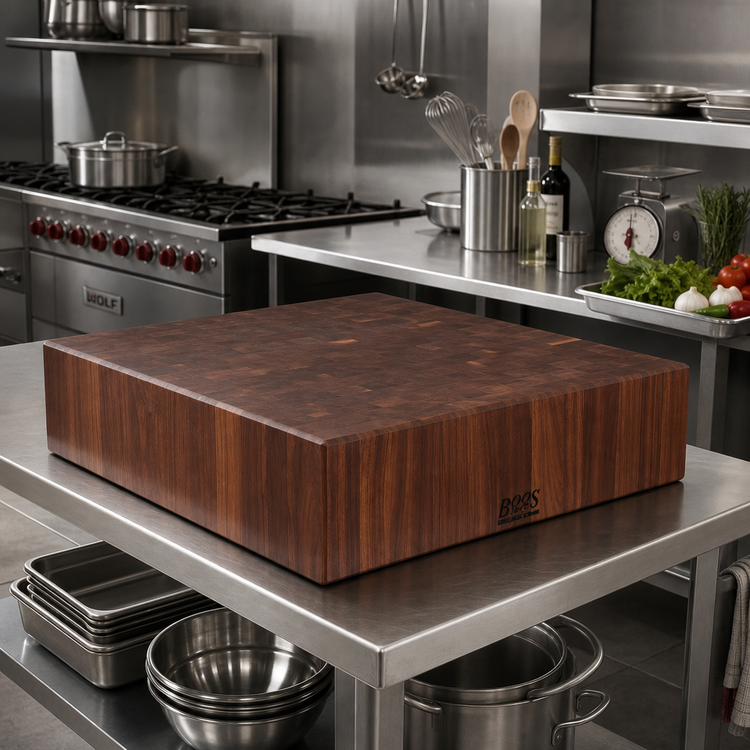 Product image #2 for John Boos Cucina LaForza 24-Inch Square End Grain American Black Walnut Butcher Block, Oil Finish, Block Only