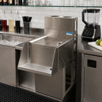 Thumbnail image #2 for BK Resources UBDW-21-BDMX18 Freestanding Stainless Steel Underbar Mixing Station with Drainboard and Blender Shelf, 18 x 21 x 33-1/2 Inch