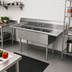 Thumbnail image #2 for 3-Compartment Stainless Steel Sink with Left and Right Drainboards, 60 Inch W x 19-1/2 Inch D x 44-1/4 Inch H